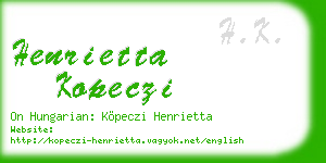 henrietta kopeczi business card